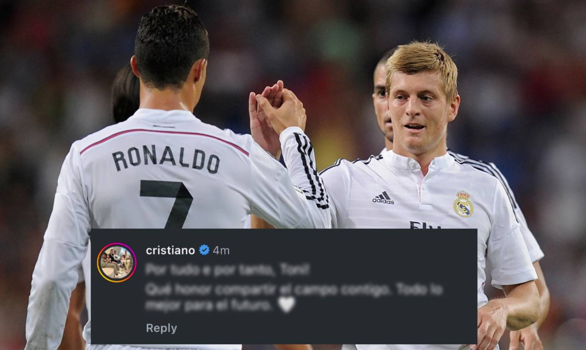 Cristiano dedica mensaje a Kroos tras anunciar su retiro